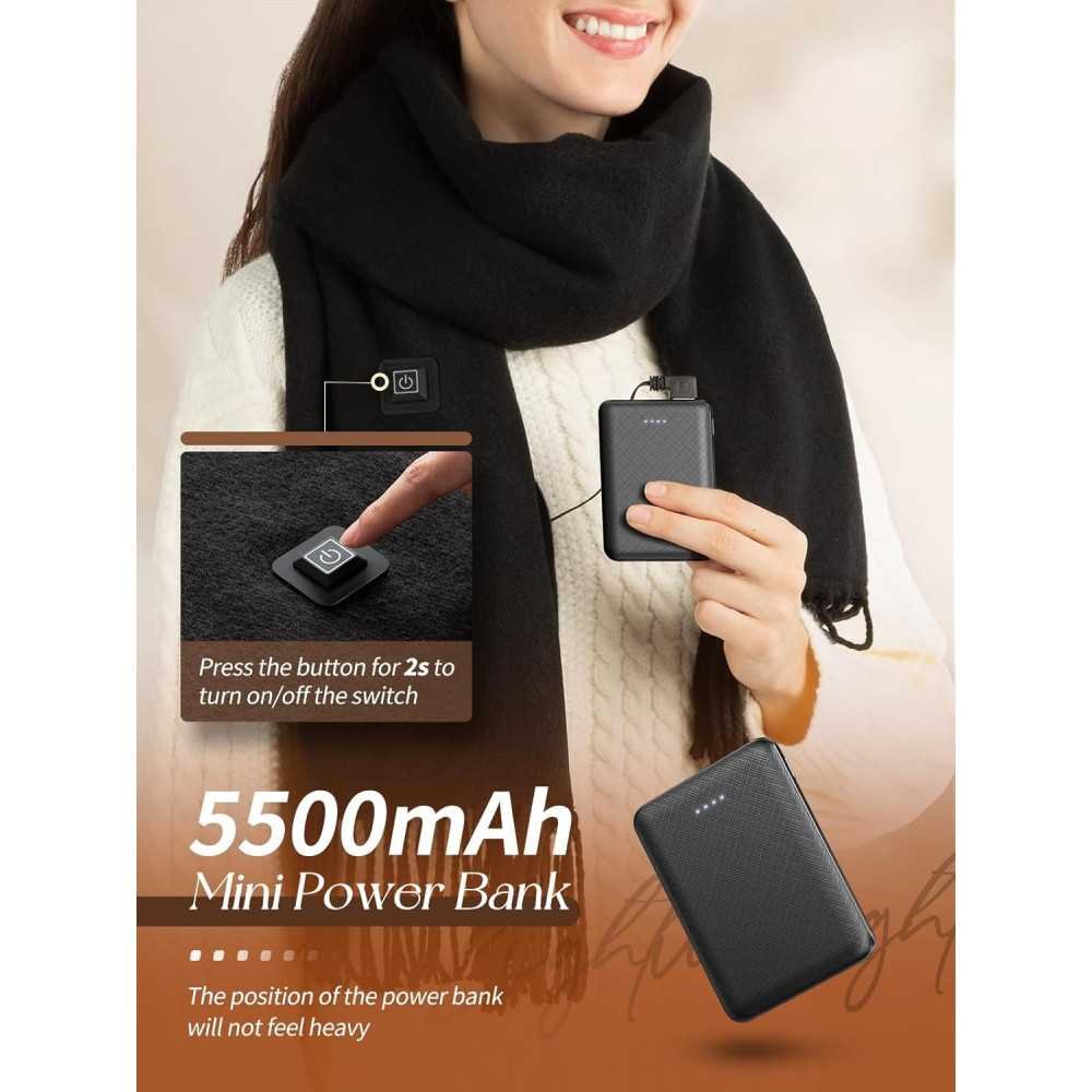 Heated Scarf with 5500mAh Battery and 3 Temperature Settings for Men and Women | TekChoice Electronics