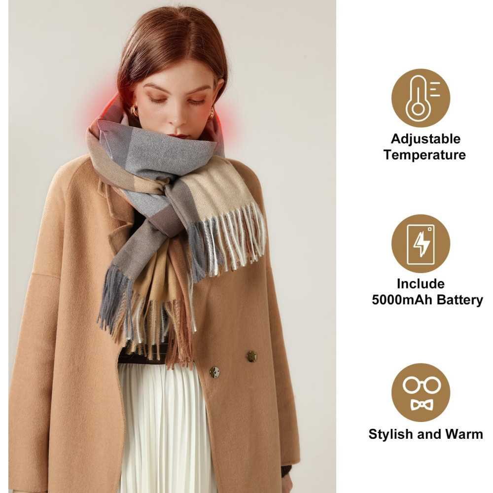 Heated Scarf for Women and Men with Adjustable Heat Settings | TekChoice Electronics