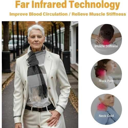 3 Temperature Rechargeable Heated Scarf for Unisex | TekChoice Electronics