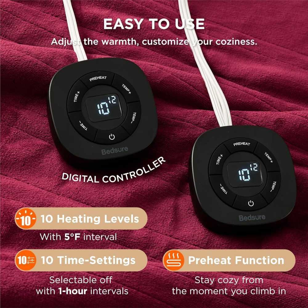 Electric Blanket with Dual Control and Timer Settings | TekChoice Electronics