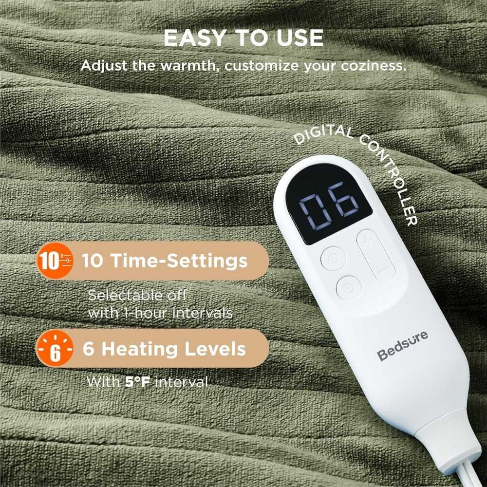 Electric Blanket with Dual Control and Timer Settings | TekChoice Electronics