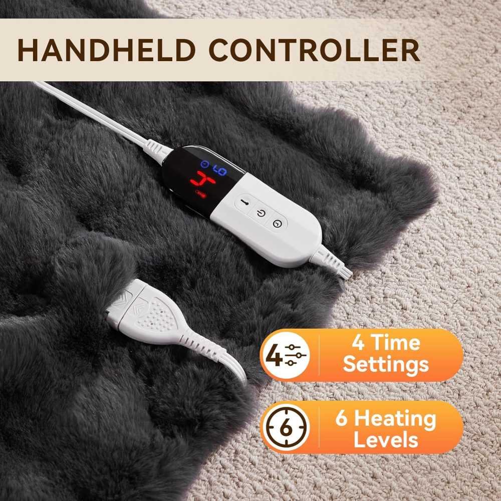 Plush Faux Rabbit Fur Electric Blanket | TekChoice Electronics