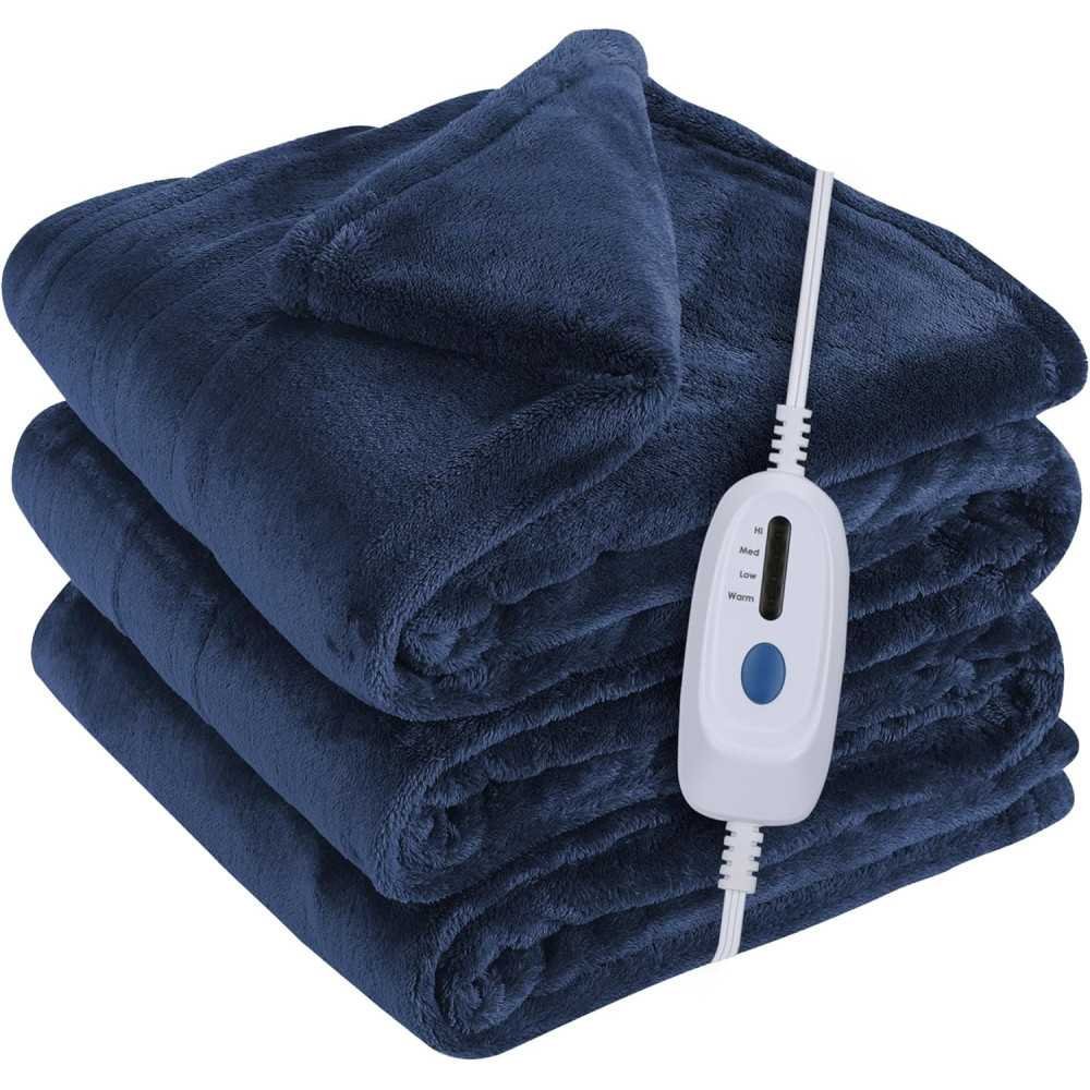 Electric Flannel Blanket with Customizable Heating Levels and Convenient Features | TekChoice Electronics