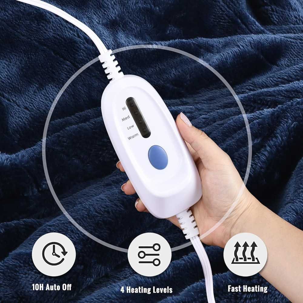 Electric Flannel Blanket with Customizable Heating Levels and Convenient Features | TekChoice Electronics