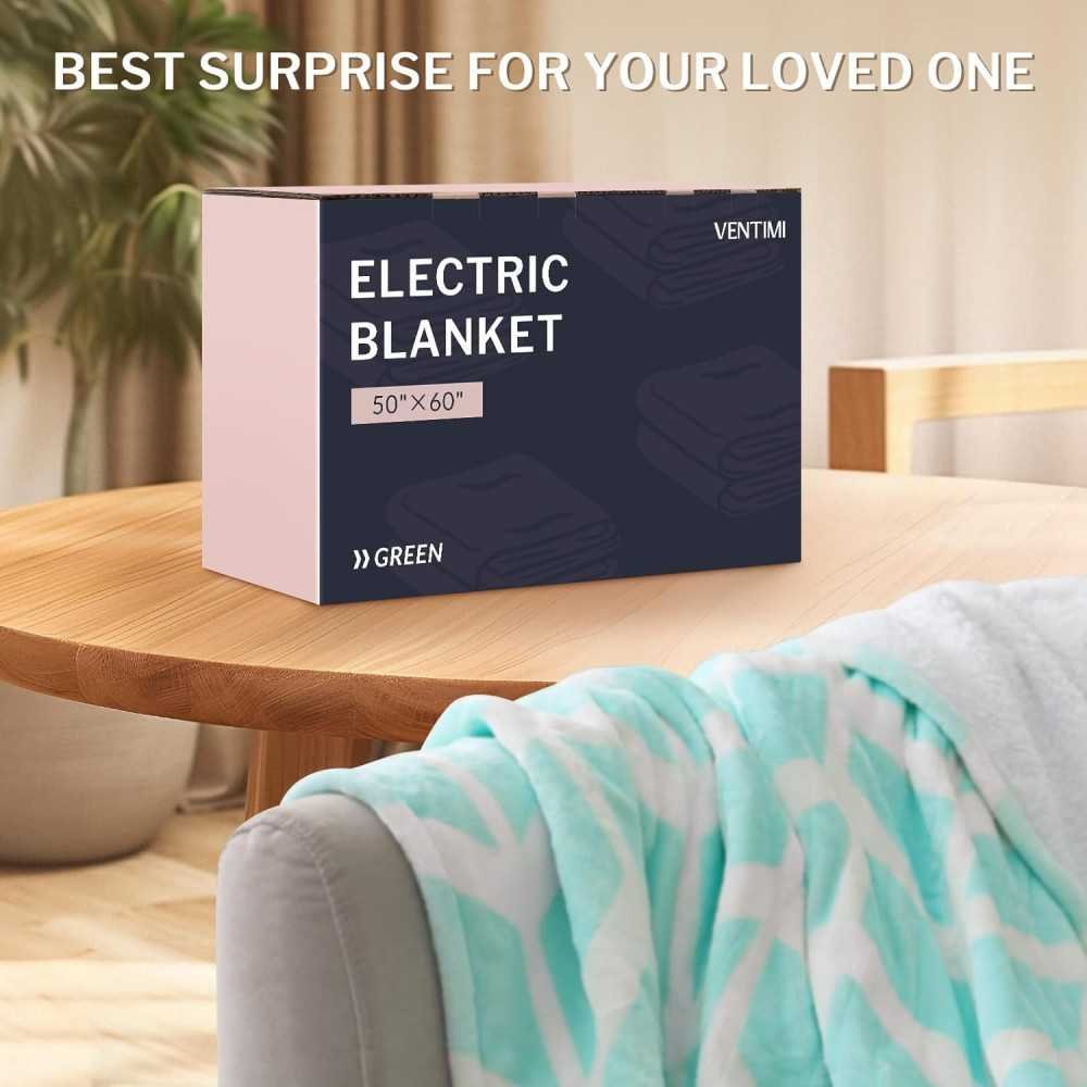 5 Heat Settings Sherpa Heated Throw Blanket for Winter Nights | TekChoice Electronics