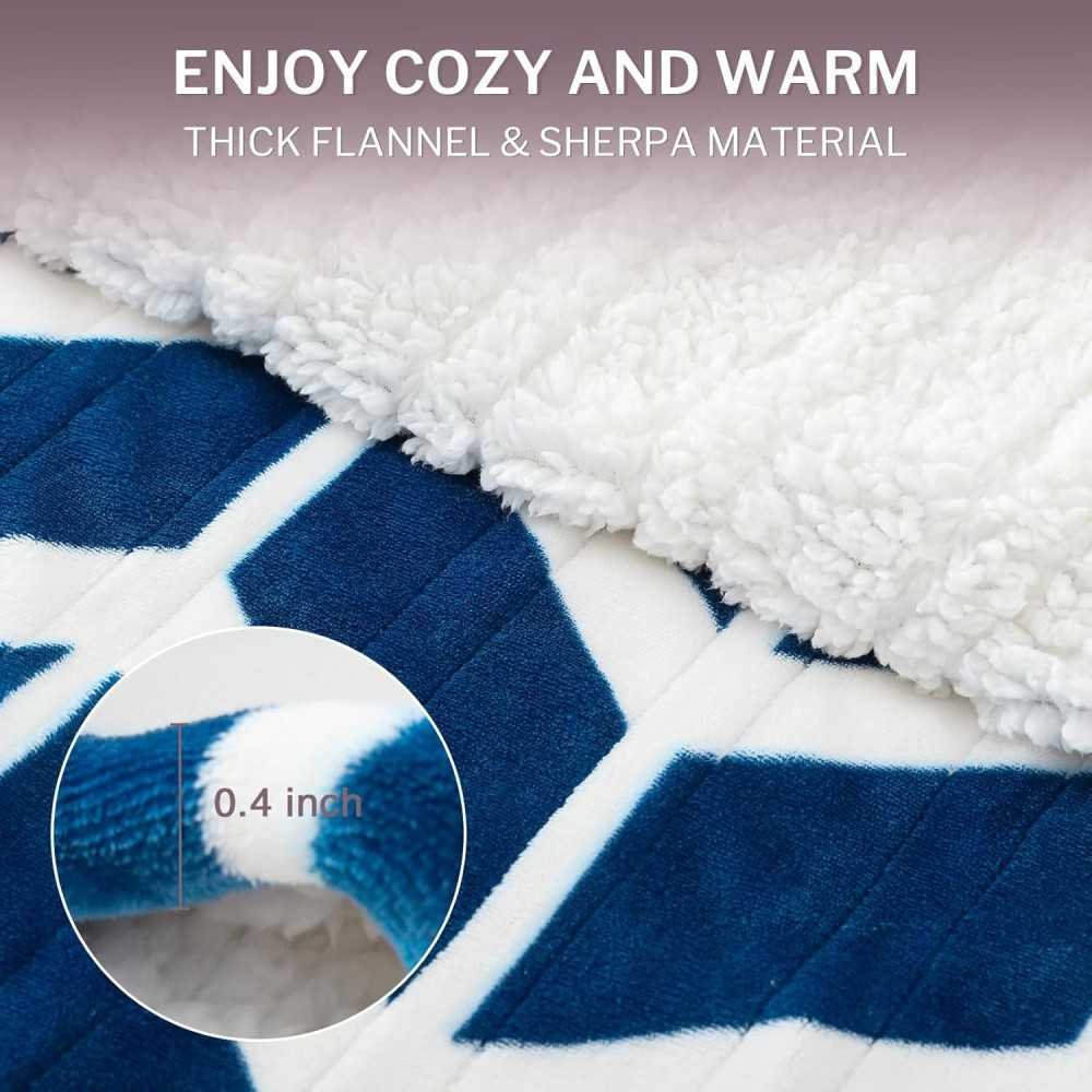 5 Heat Settings Sherpa Heated Throw Blanket for Winter Nights | TekChoice Electronics