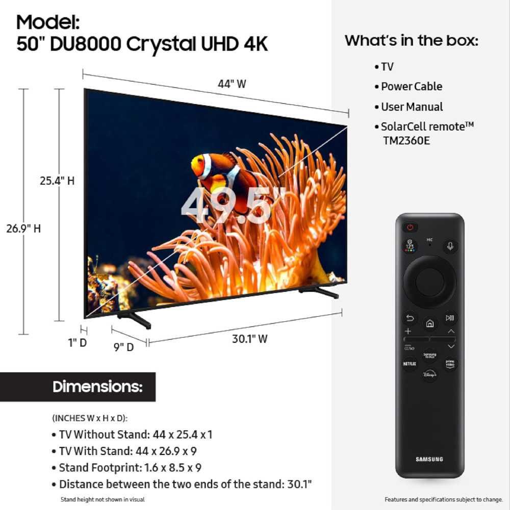 Samsung 4K Crystal UHD DU8000 Series Smart TV