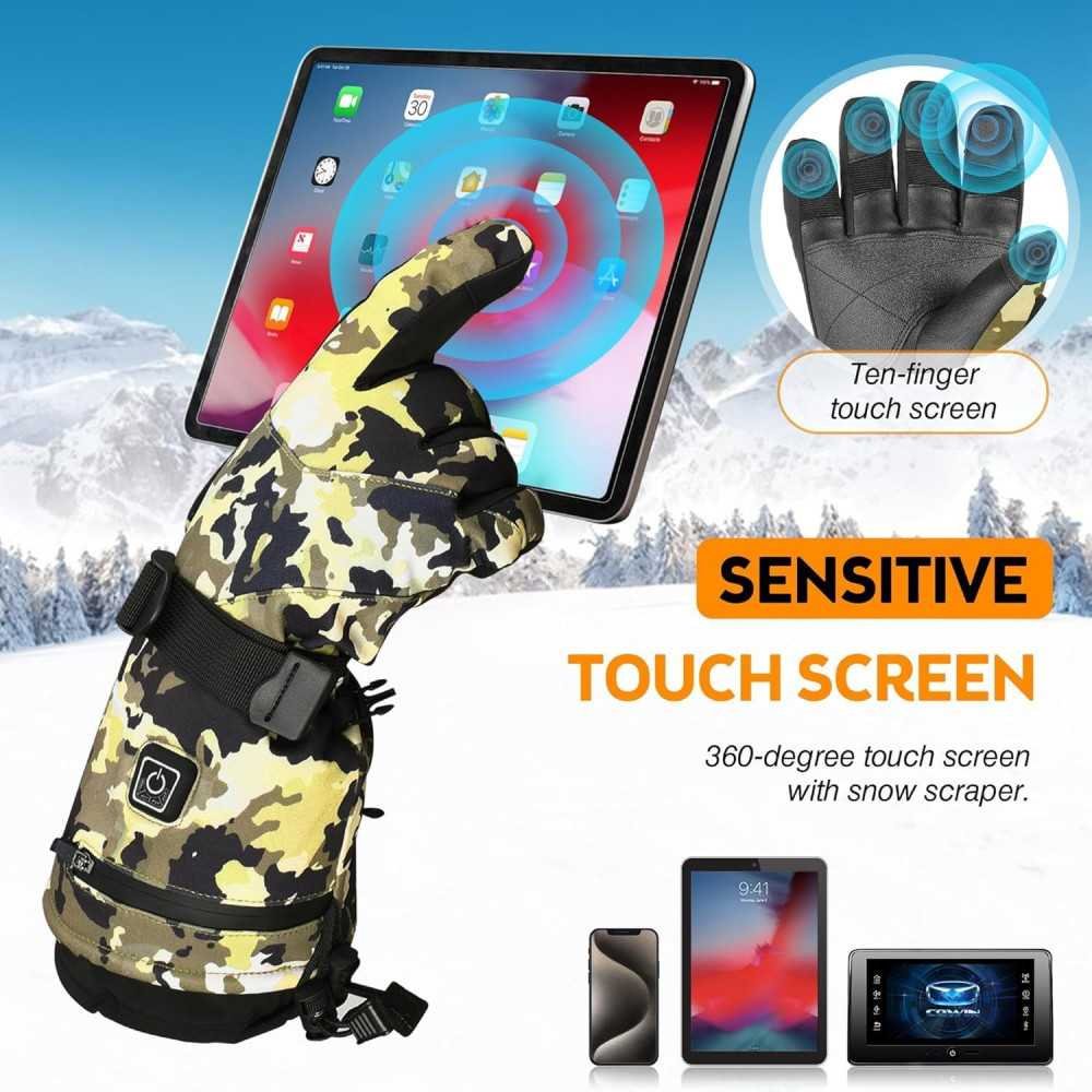 (2024) Electric Heated Camo Gloves for Skiing, Hunting, Hiking, and Camping | TekChoice Electronics
