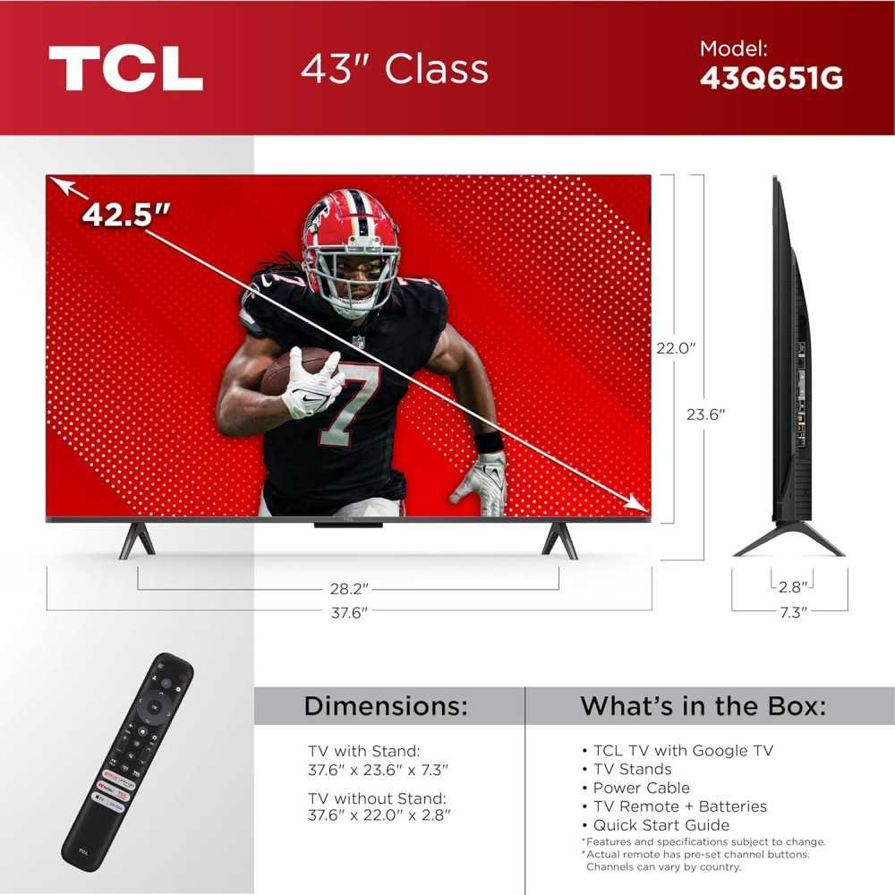 TCL Q65 QLED 4K UHD Smart TV w/ Google TV 98Q651G | TekChoice Electronics