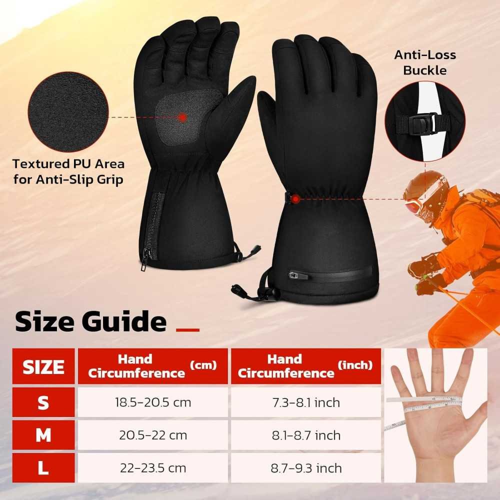 3000mAh Battery Heated Gloves for Snow Sports and Work | TekChoice Electronics