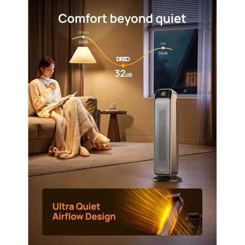 25 inch Electric Space Heater – Remote Control, Thermostat, and Safety Features for Comfort in Large Spaces | TekChoice Electronics