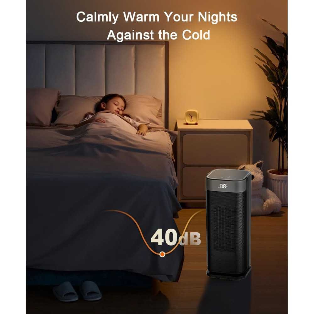 1500W Portable Ceramic Heater with Oscillation, Thermostat, and Remote for Efficient Room Heating | TekChoice Electronics