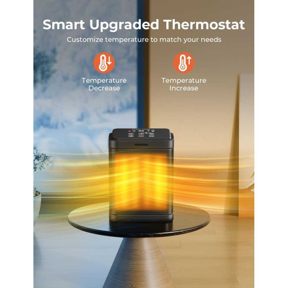 Portable Electric Space Heater with Digital Thermostat and Safety Features for Home or Office Use | TekChoice Electronics