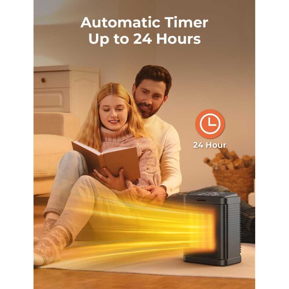 Portable Electric Space Heater with Digital Thermostat and Safety Features for Home or Office Use | TekChoice Electronics