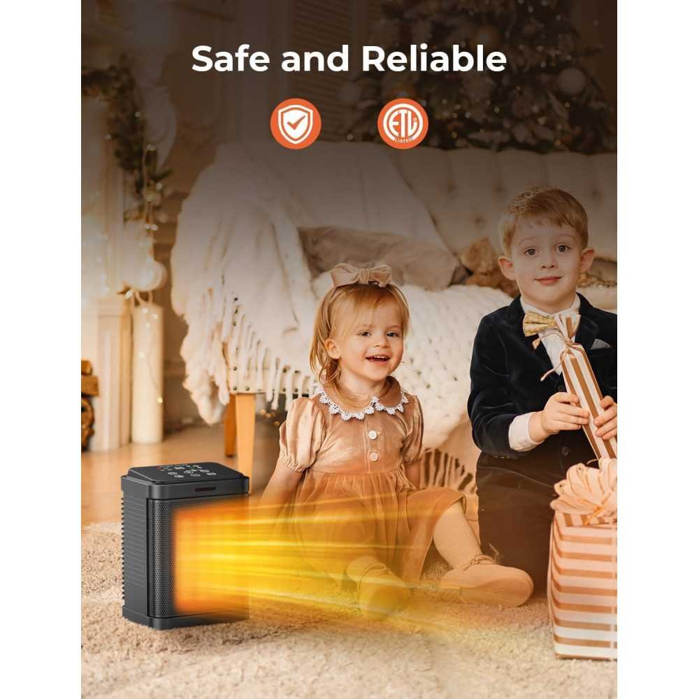 Portable Electric Space Heater with Digital Thermostat and Safety Features for Home or Office Use | TekChoice Electronics