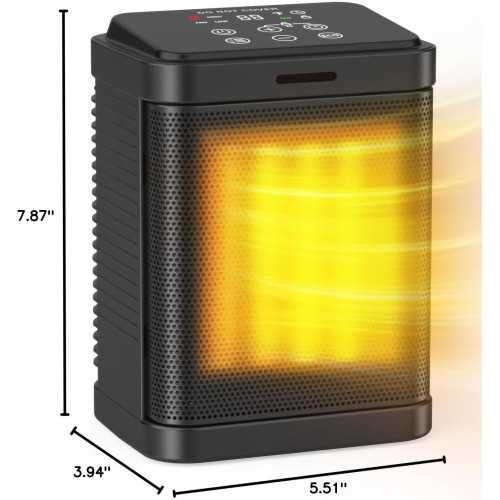 Portable Electric Space Heater with Digital Thermostat and Safety Features for Home or Office Use | TekChoice Electronics