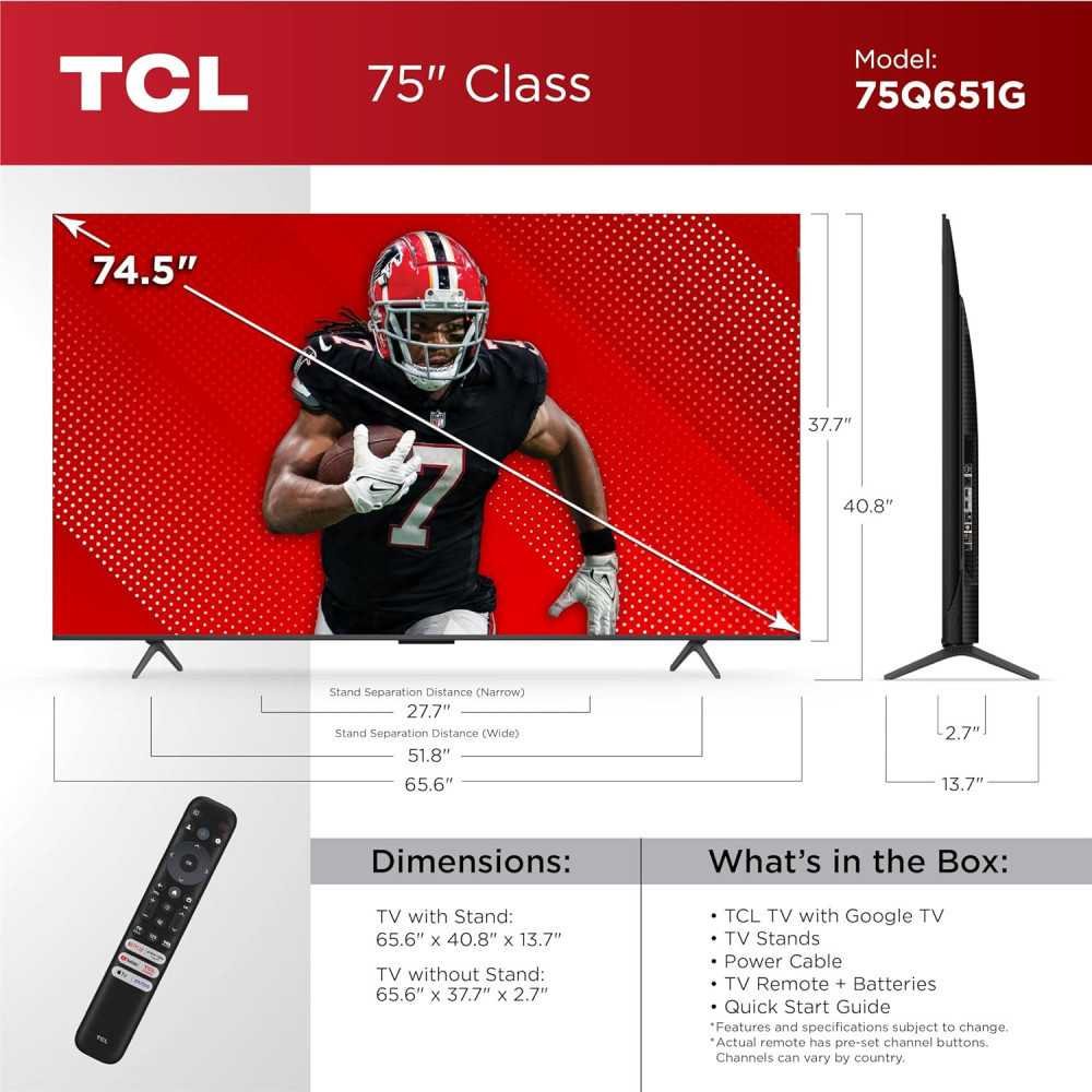 TCL Q65 QLED 4K UHD Smart TV w/ Google TV 98Q651G | TekChoice Electronics