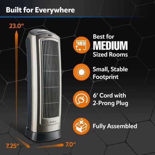 Oscillating Digital Ceramic Tower Space Heater | TekChoice Electronics