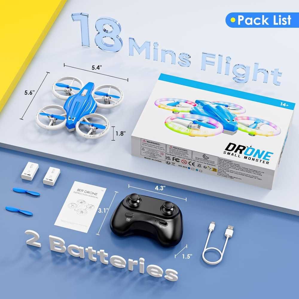 Mini Drone with LED Lights and 360 Flips for Kids | TekChoice Electronics