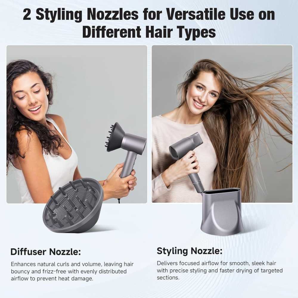 160000 RPM Portable Ionic Hair Dryer - Fast Drying, Low Noise, and Lightweight for Home and Travel | TekChoice Electronics