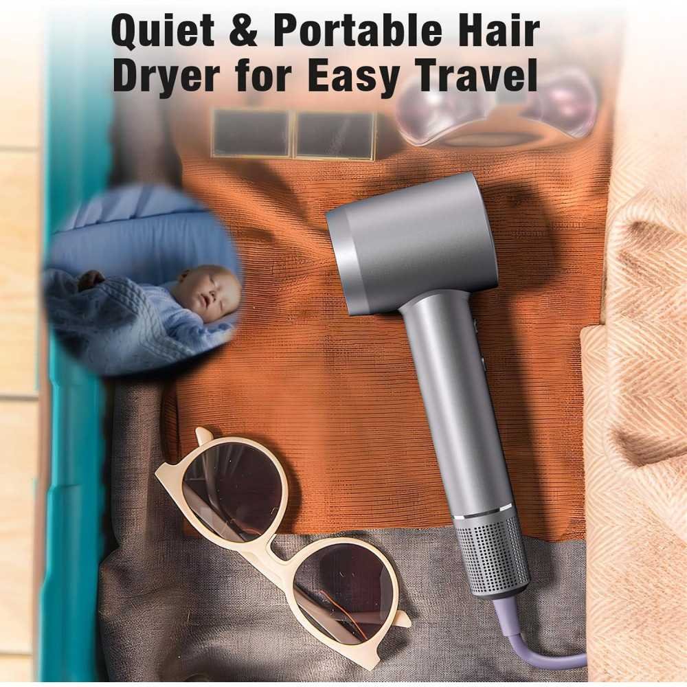 160000 RPM Portable Ionic Hair Dryer - Fast Drying, Low Noise, and Lightweight for Home and Travel | TekChoice Electronics