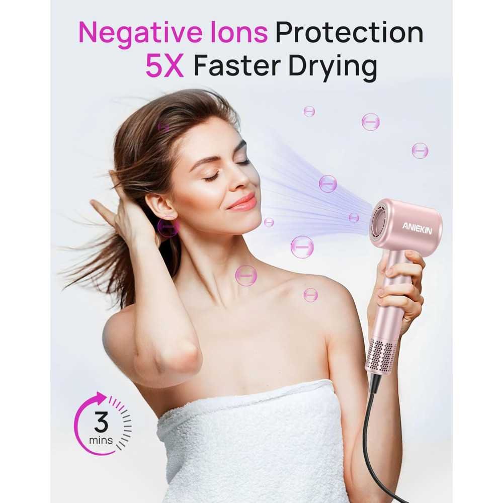 Ionic Blow Dryer for Fast & Gentle Drying at Home, Travel, or Salon with Magnetic Diffuser | TekChoice Electronics