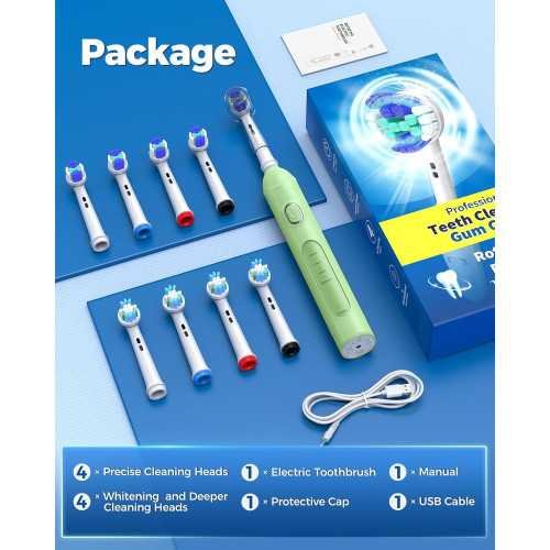 Advanced Rotating Electric Toothbrush with Multiple Brush Heads, Deep Cleaning Modes, and Smart Timer | TekChoice Electronics