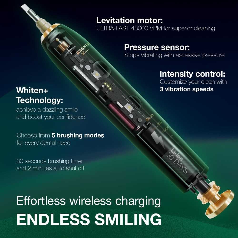 Whitening Electric Toothbrush with Pressure Sensor and Travel Case | TekChoice Electronics