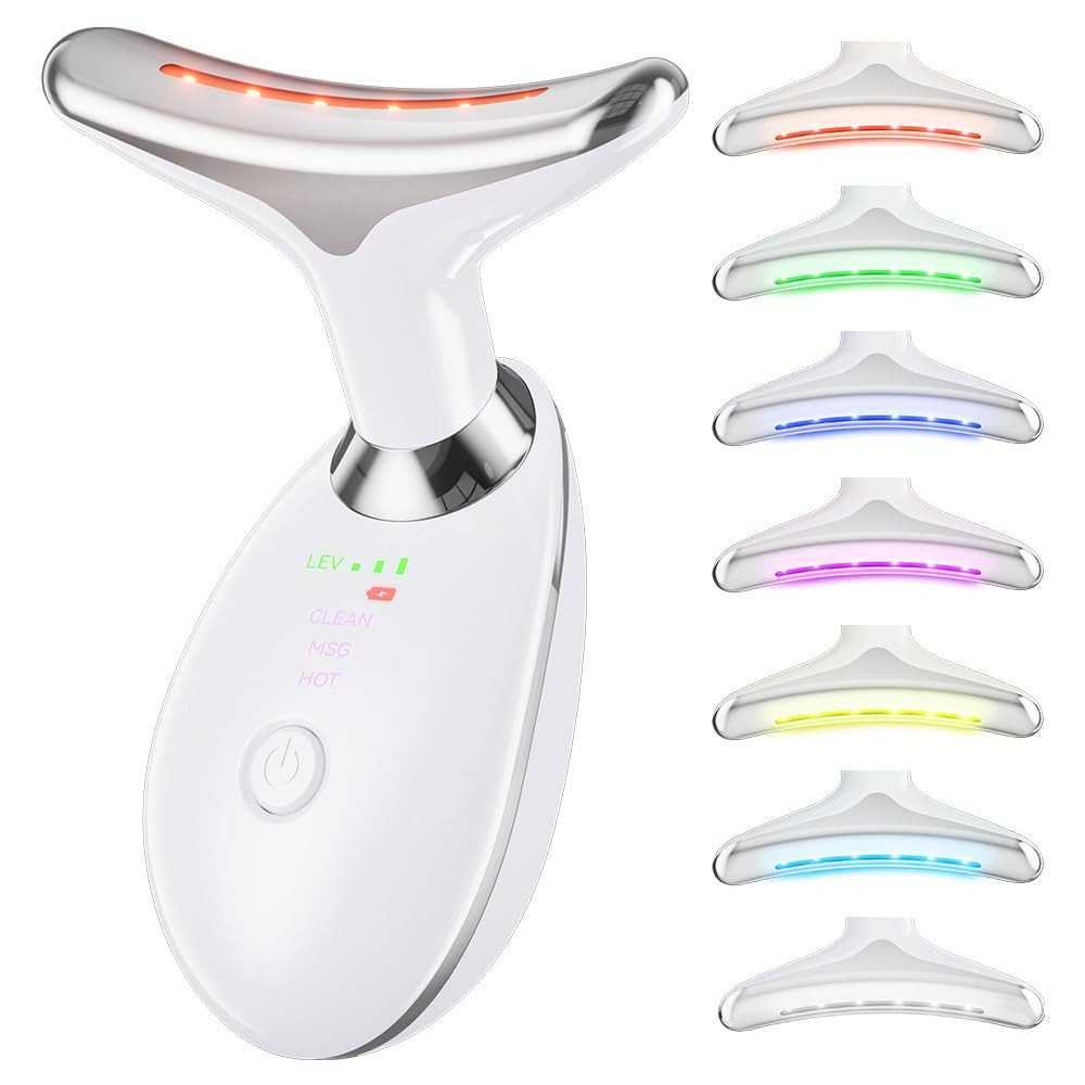 7-in-1 Neck and Face Massager for Sculpting, Vibrating Away Double Chin, and Enhancing Skin with Thermal Technology | TekChoice Electronics