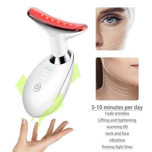 7 Color LED Face Neck Massager for Home Skin Care | TekChoice Electronics