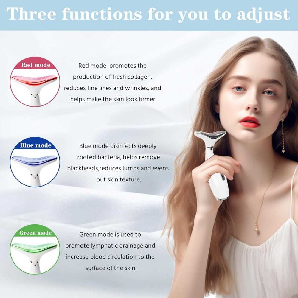 3-in-1 Face and Neck Beauty Massager Wand for Youthful Skin Tightening and Lifting | TekChoice Electronics