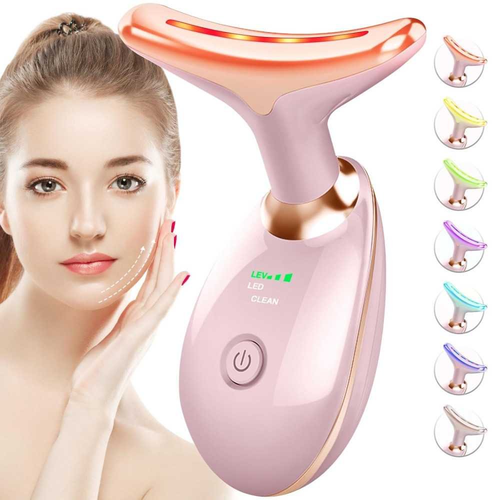 Red Light Therapy Massager for Face and Neck Sculpting with the 7-Color At-Home Face Tool | TekChoice Electronics