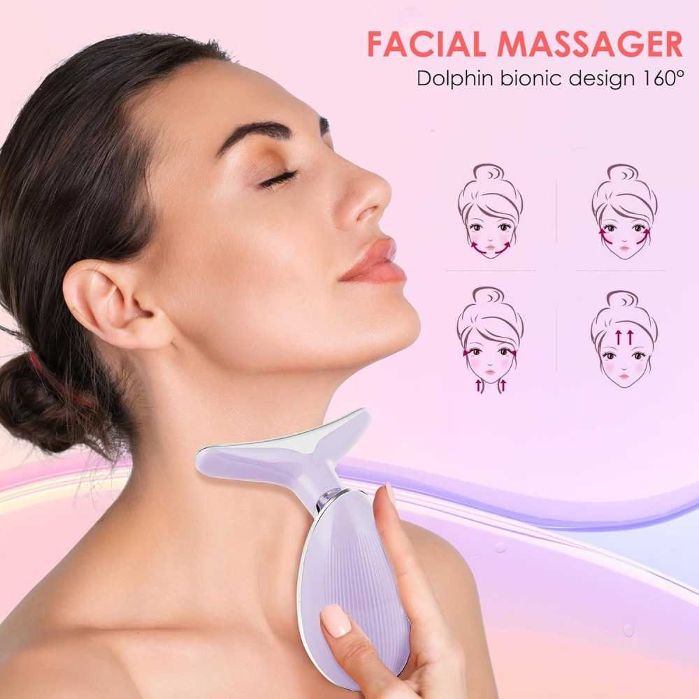 Red Light Therapy Massager for Face and Neck Sculpting with the 7-Color At-Home Face Tool | TekChoice Electronics