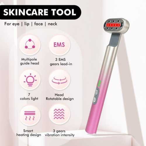 HD-15 Red-Light Therapy Face Wand and 7-Color Skincare Magic | TekChoice Electronics