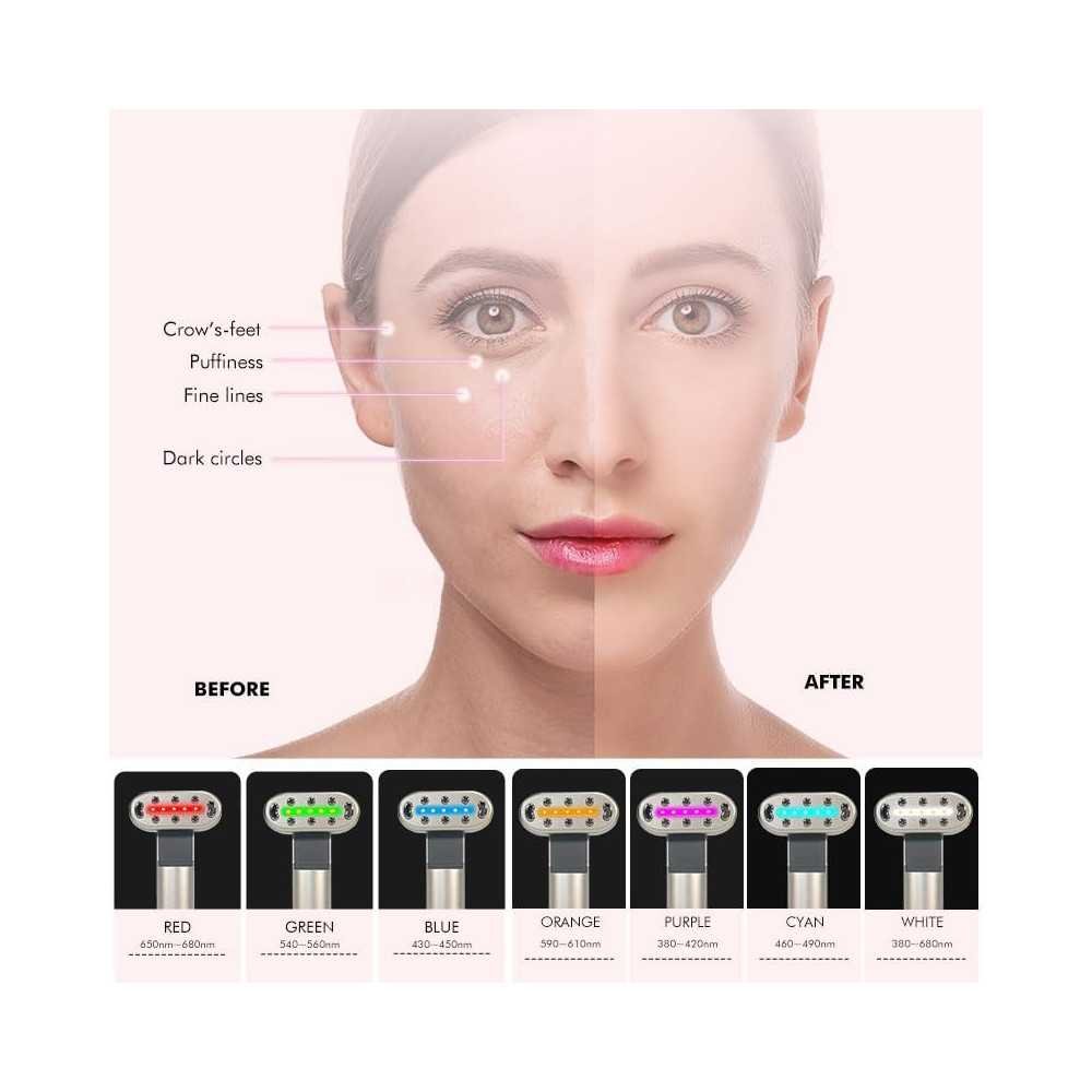 HD-15 Red-Light Therapy Face Wand and 7-Color Skincare Magic | TekChoice Electronics