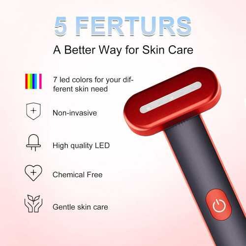 7 Colors LED Light Skincare Wand for Face, Neck, and Chin Rejuvenation at Home | TekChoice Electronics