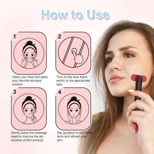 7 Colors LED Light Skincare Wand for Face, Neck, and Chin Rejuvenation at Home | TekChoice Electronics