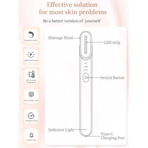 Acne Light Therapy Face Wand, Red Light Therapy, and Facial Massaging Tools | TekChoice Electronics