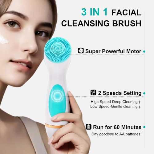 3 in 1 Electric Facial Cleansing Brush for Women and Men | TekChoice Electronics