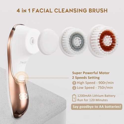 Rechargeable Electric Face Brush for Spa-Worthy Exfoliation and Deep Cleansing | TekChoice Electronics