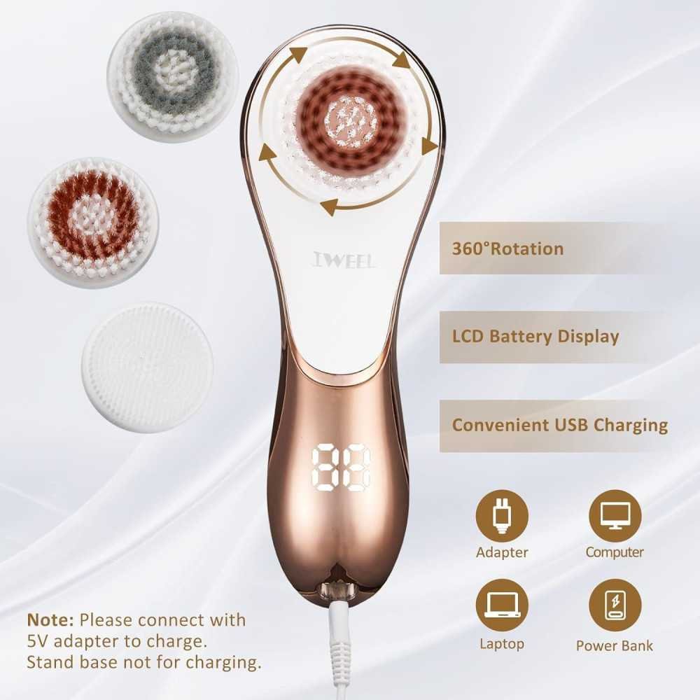 Rechargeable Electric Face Brush for Spa-Worthy Exfoliation and Deep Cleansing | TekChoice Electronics