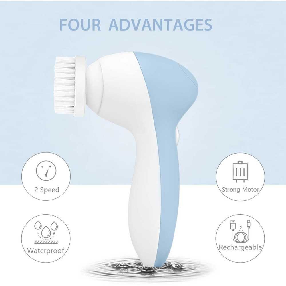 Rechargeable Facial Cleansing Spin Brush Set for Spa-Worthy Exfoliation | TekChoice Electronics