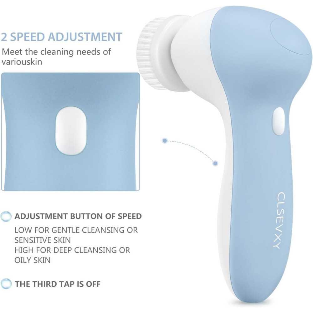 Rechargeable Facial Cleansing Spin Brush Set for Spa-Worthy Exfoliation | TekChoice Electronics