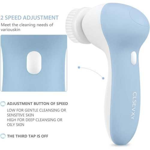 Rechargeable Facial Cleansing Spin Brush Set for Spa-Worthy Exfoliation | TekChoice Electronics