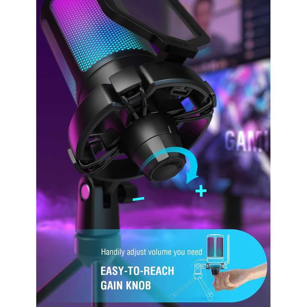 AmpliGame RGB USB Microphone for Gaming and Streaming | TekChoice Electronics