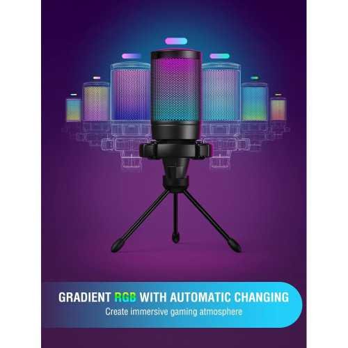 AmpliGame RGB USB Microphone for Gaming and Streaming | TekChoice Electronics