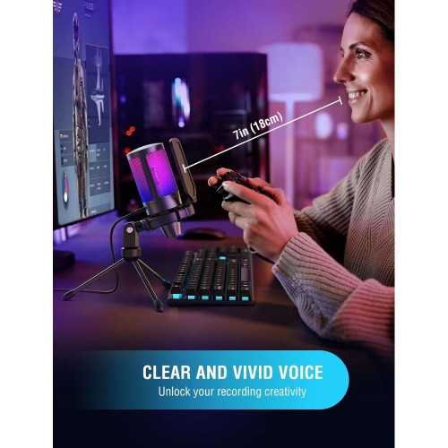 AmpliGame RGB USB Microphone for Gaming and Streaming | TekChoice Electronics