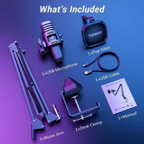 TC30S+ RGB USB Condenser Microphone Kit Perfect for Podcasting and Gamers | TekChoice Electronics