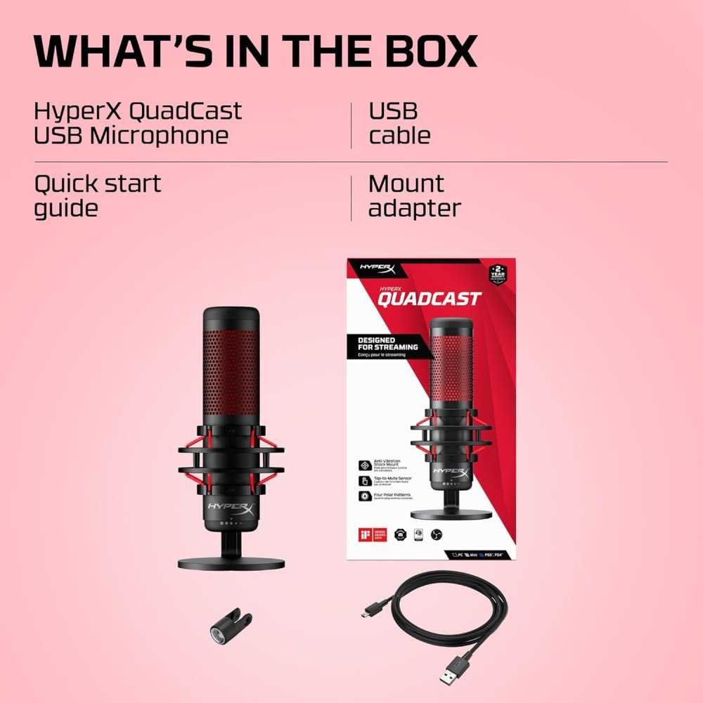 QuadCast USB Condenser Microphone - Perfect for Podcasts, Twitch, YouTube, and Discord | TekChoice Electronics