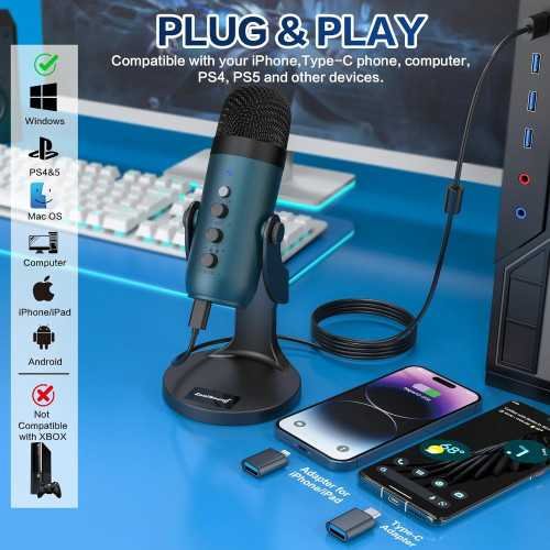 USB Condenser Microphone for Gaming, Podcasting, and Content Creation on Mac and Windows | TekChoice Electronics